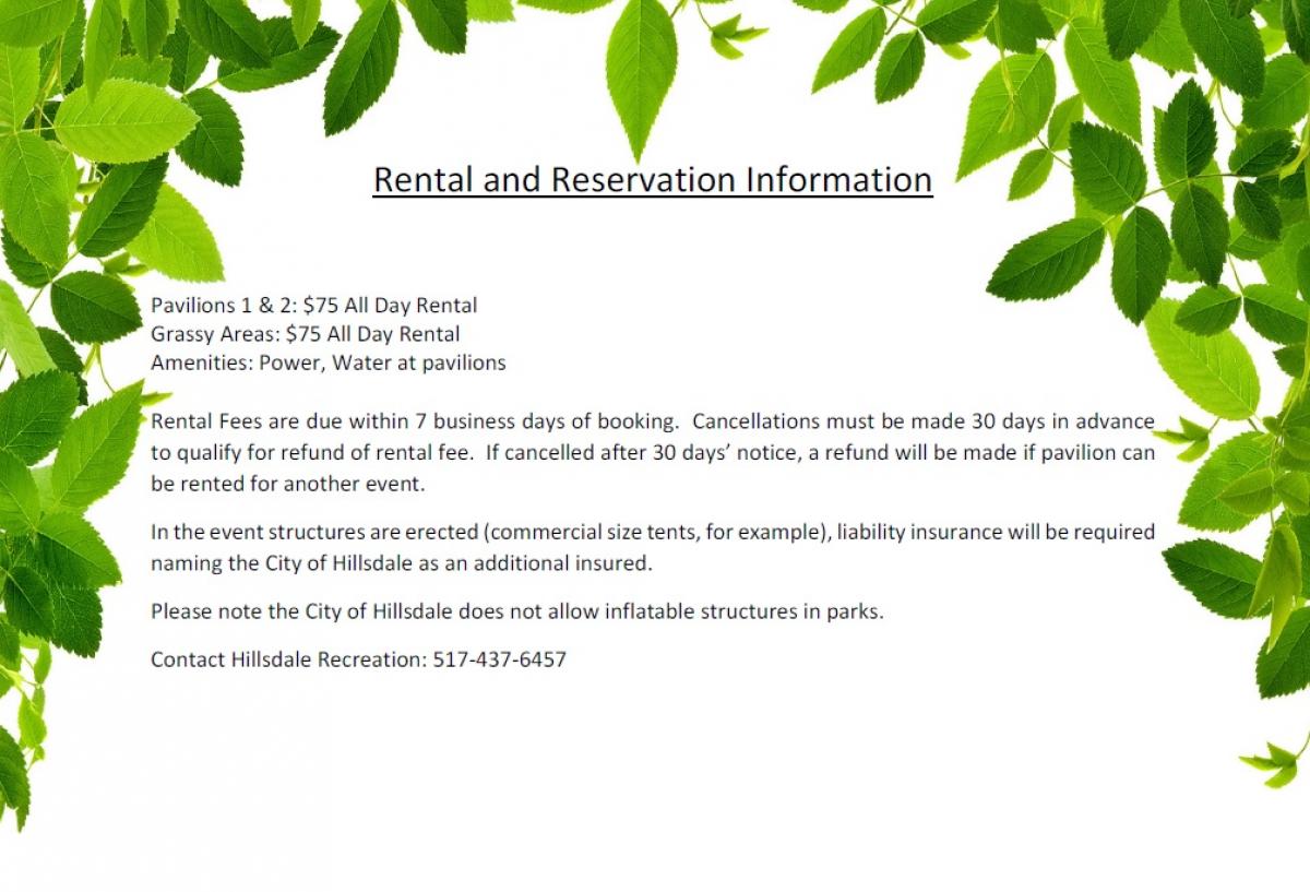 Rental and Reservation Information
